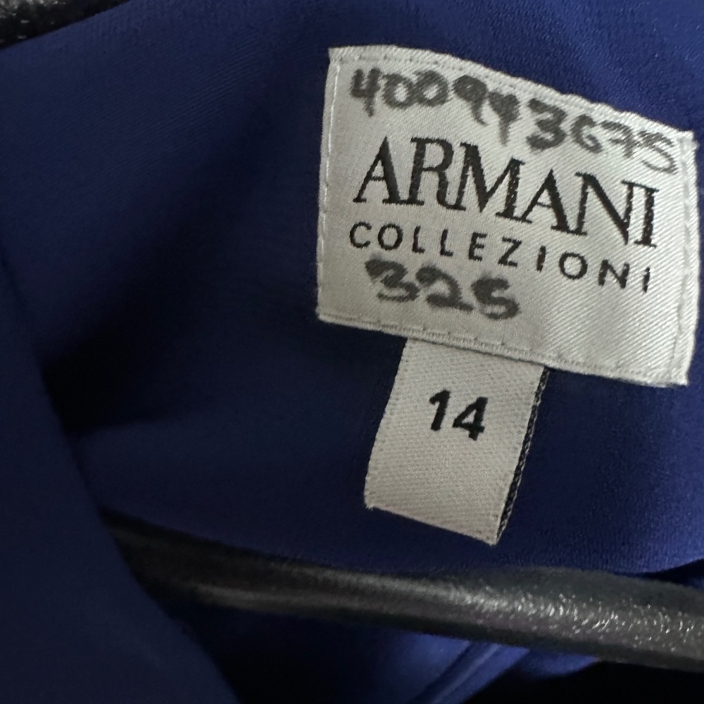 NWT, ARMANI Collezioni Deep Blue Sleeveless Women's Knee Length Dress sz 14 - Picture 7 of 11